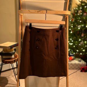 Anne Taylor Brown A-Line Knee Length Skirt